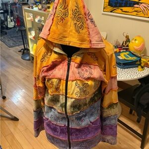 Rising International Y2K  colorful zip up sweatshirt